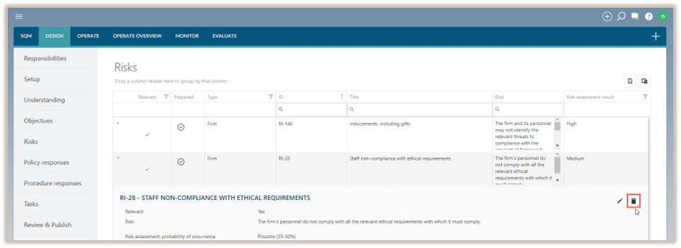 Een risico verwijderen.